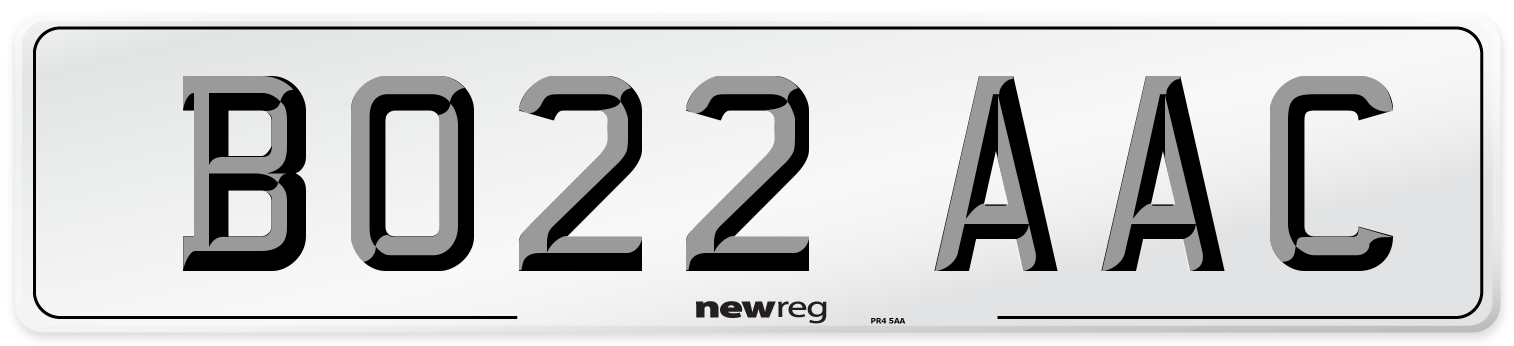 BO22 AAC Number Plate from New Reg